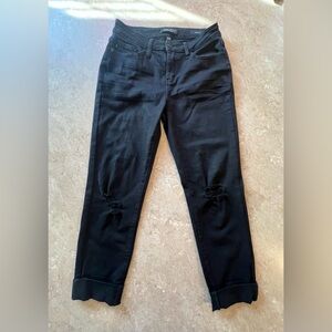 Judy Blue Black Distressed Ankle Jeans